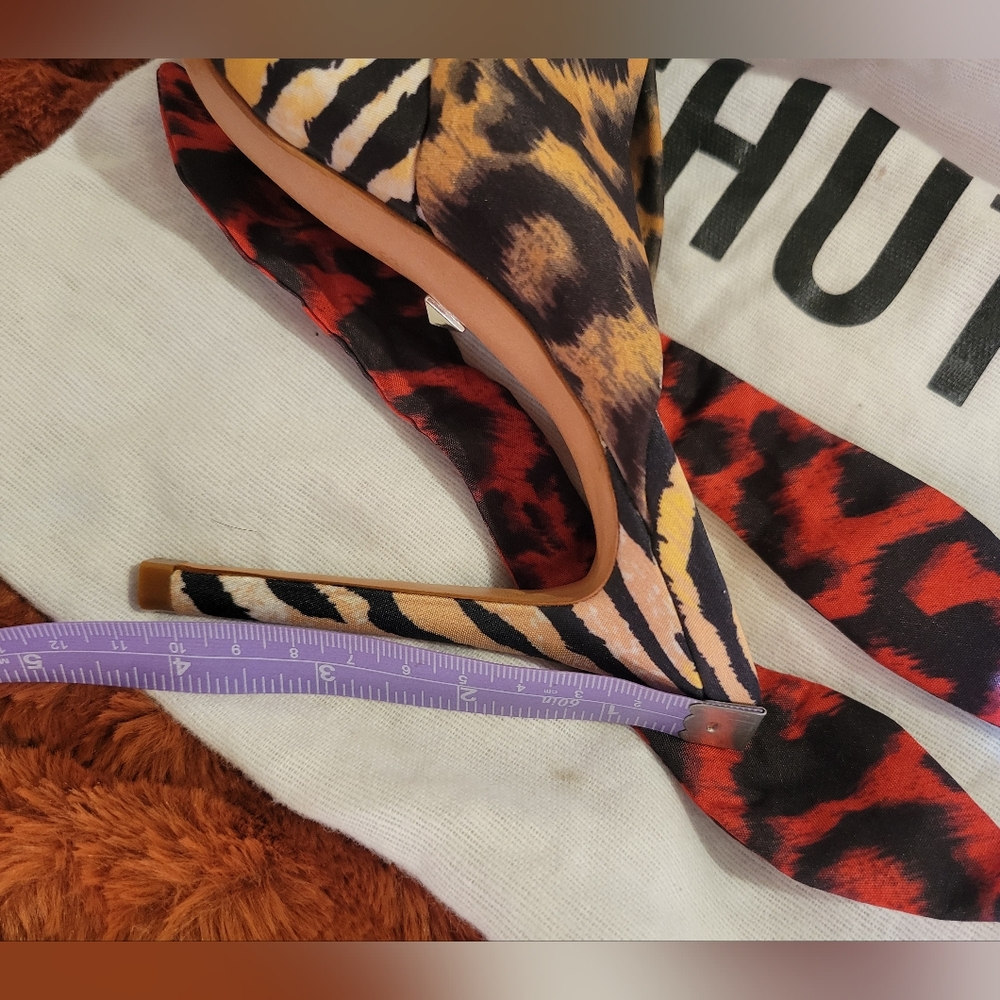 SCHUTZ Multicolor Animal Print Knot Mules with Red Accent - Picture 10 of 10